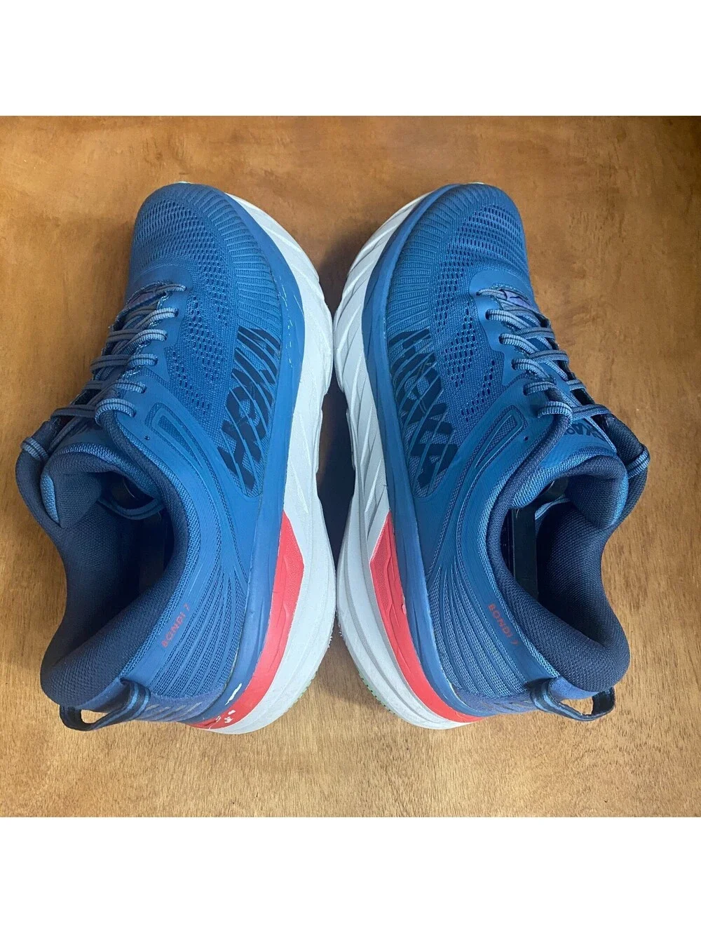 Hoka One One Bondi 7 Running Shoes Men's Size 10.5 Blue Sneakers 1110518 RTOS